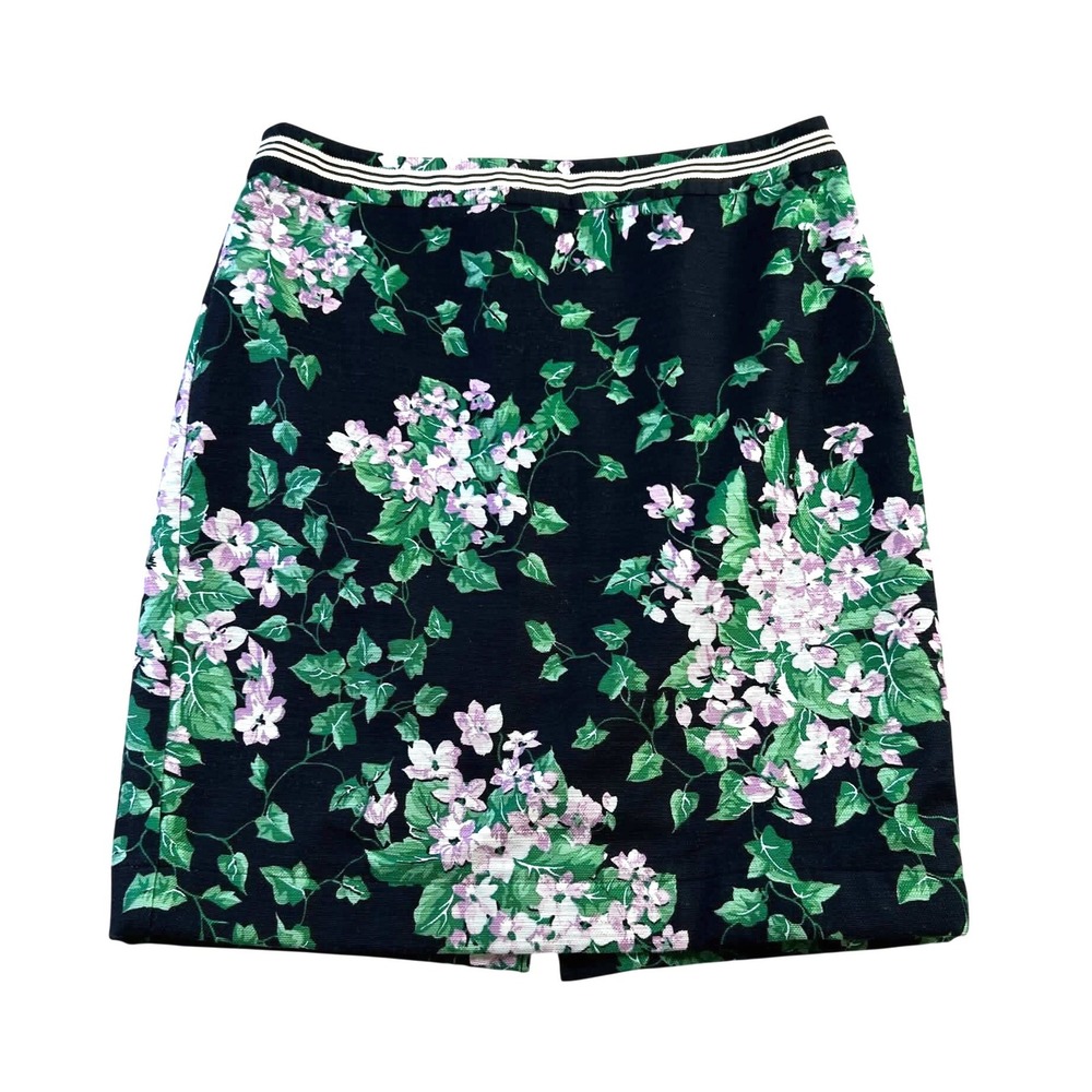 Talbots O The Oprah Magazine Floral Pencil Skirt Navy Purple Green Size 6